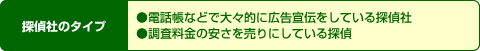 探偵社のタイプ